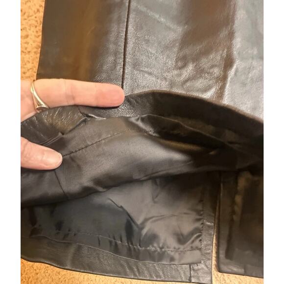 Croft & Barrow Black Lambskin Leather Mini Skirt Women’s Sz 4 Lined Whimsigoth‎ - Picture 5 of 13